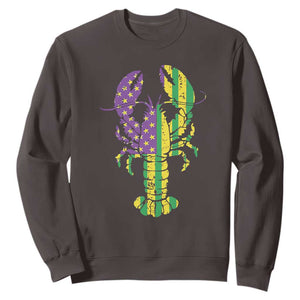 Carnival Mardi Gras USA American Flag Crawfish Sweatshirt TS10 Dark Chocolate Print Your Wear