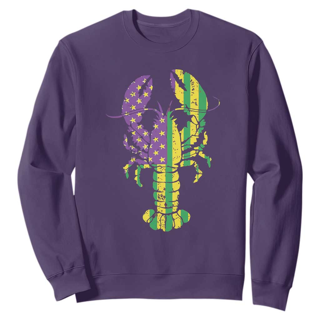 Carnival Mardi Gras USA American Flag Crawfish Sweatshirt TS10 Purple Print Your Wear