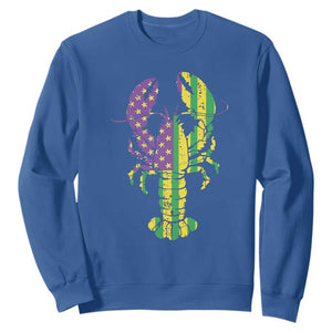 Carnival Mardi Gras USA American Flag Crawfish Sweatshirt TS10 Royal Blue Print Your Wear