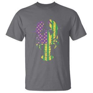 Carnival Mardi Gras USA American Flag Crawfish T Shirt TS10 Charcoal Print Your Wear