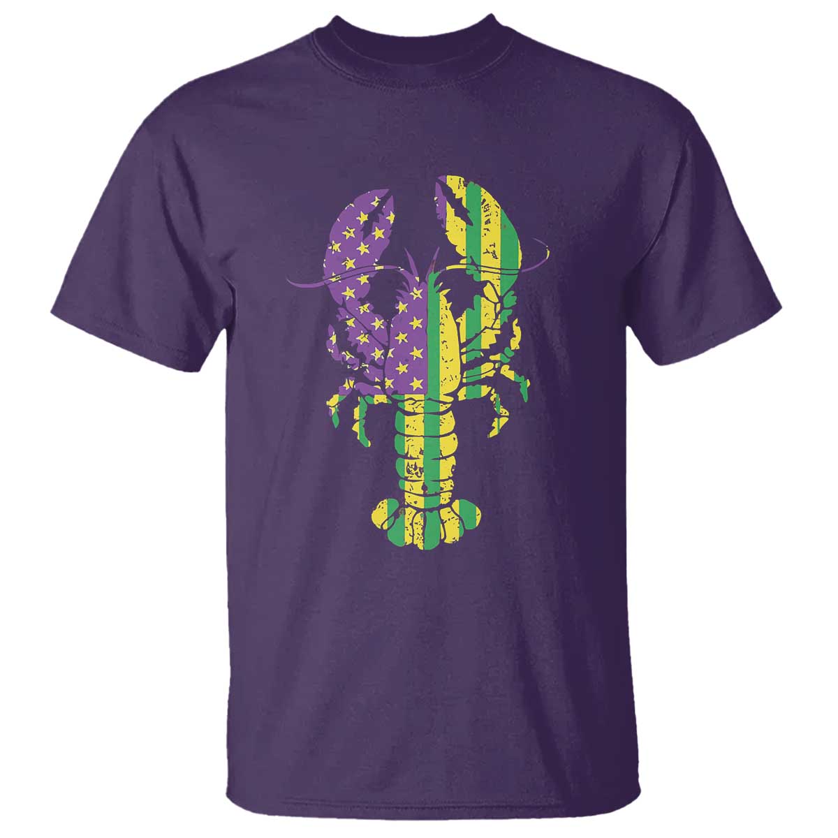 Carnival Mardi Gras USA American Flag Crawfish T Shirt TS10 Purple Print Your Wear