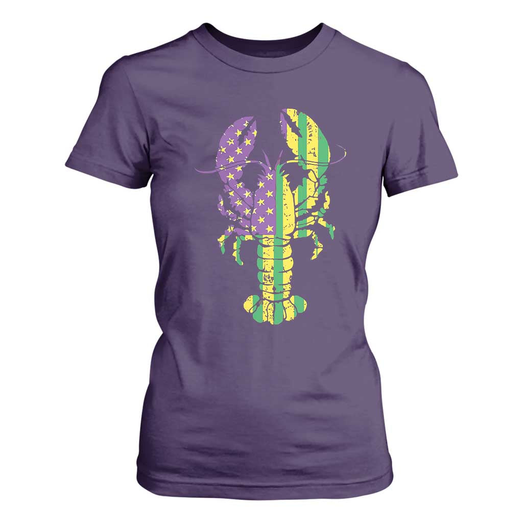 Carnival Mardi Gras USA American Flag Crawfish T Shirt For Women TS10 Purple Print Your Wear