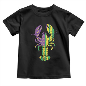 Carnival Mardi Gras USA American Flag Crawfish Toddler T Shirt TS10 Black Print Your Wear