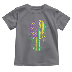 Carnival Mardi Gras USA American Flag Crawfish Toddler T Shirt TS10 Charcoal Print Your Wear