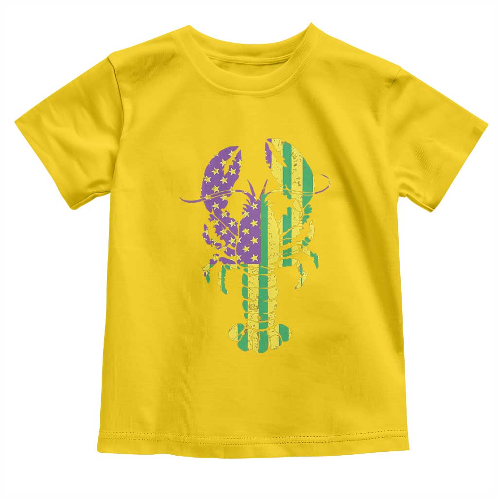 Carnival Mardi Gras USA American Flag Crawfish Toddler T Shirt TS10 Daisy Print Your Wear