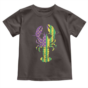 Carnival Mardi Gras USA American Flag Crawfish Toddler T Shirt TS10 Dark Chocolate Print Your Wear