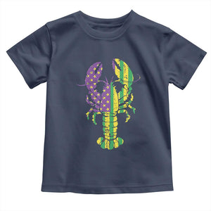 Carnival Mardi Gras USA American Flag Crawfish Toddler T Shirt TS10 Navy Print Your Wear