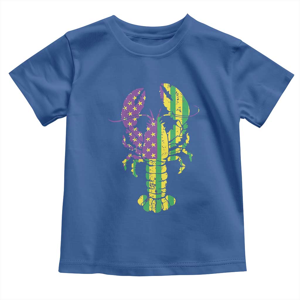 Carnival Mardi Gras USA American Flag Crawfish Toddler T Shirt TS10 Royal Blue Print Your Wear
