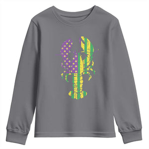 Carnival Mardi Gras USA American Flag Crawfish Youth Sweatshirt TS10 Charcoal Print Your Wear