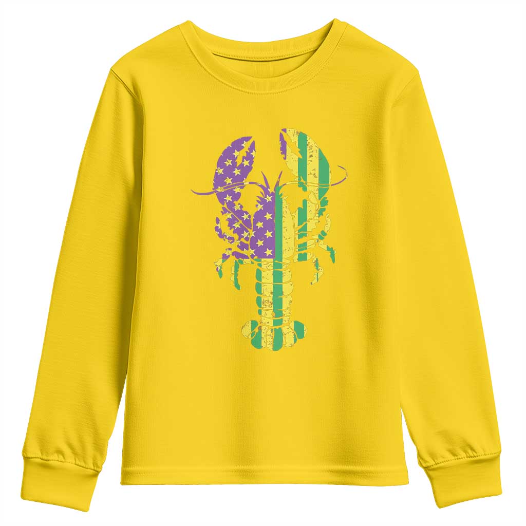 Carnival Mardi Gras USA American Flag Crawfish Youth Sweatshirt TS10 Daisy Print Your Wear