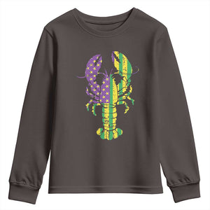 Carnival Mardi Gras USA American Flag Crawfish Youth Sweatshirt TS10 Dark Chocolate Print Your Wear