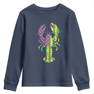 Carnival Mardi Gras USA American Flag Crawfish Youth Sweatshirt TS10 Navy Print Your Wear