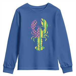 Carnival Mardi Gras USA American Flag Crawfish Youth Sweatshirt TS10 Royal Blue Print Your Wear