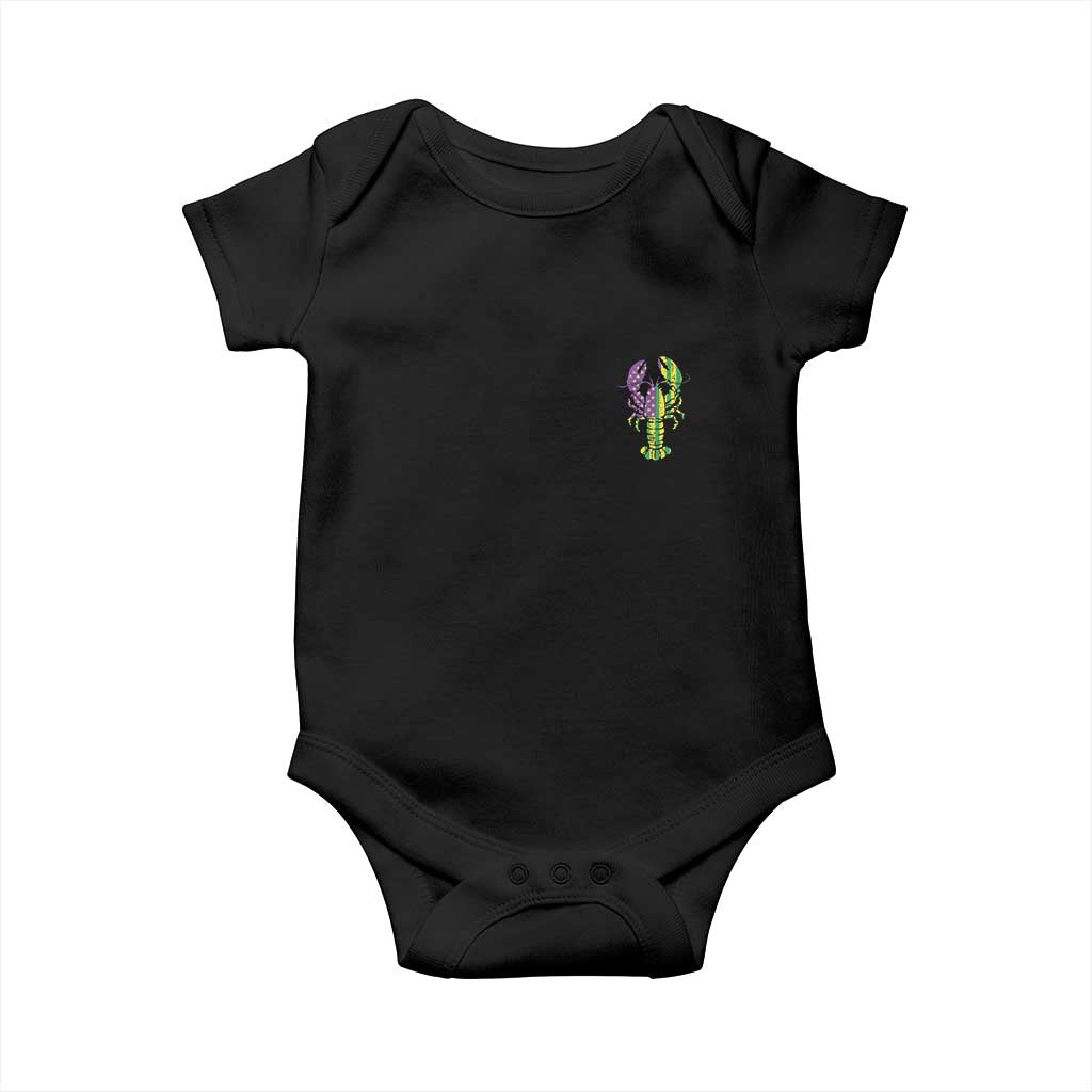 Carnival Mardi Gras USA American Flag Crawfish Pocket Baby Onesie TS10 Black Print Your Wear