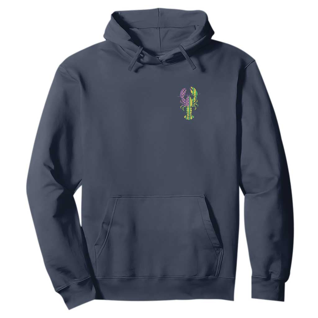 Carnival Mardi Gras USA American Flag Crawfish Pocket Hoodie TS10 Navy Print Your Wear