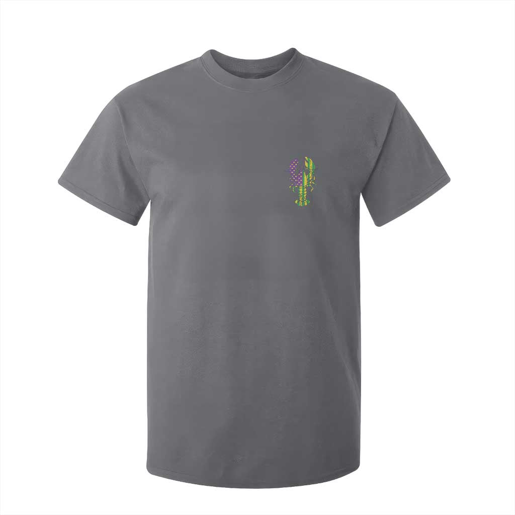Carnival Mardi Gras USA American Flag Crawfish Pocket T Shirt For Kid TS10 Charcoal Print Your Wear