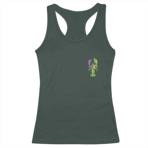 Carnival Mardi Gras USA American Flag Crawfish Pocket Racerback Tank Top TS10 Dark Forest Green Print Your Wear
