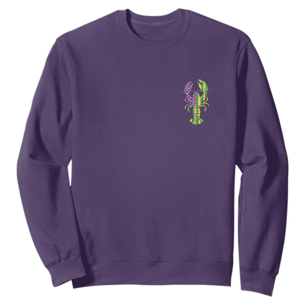 Carnival Mardi Gras USA American Flag Crawfish Pocket Sweatshirt TS10 Purple Print Your Wear