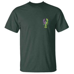 Carnival Mardi Gras USA American Flag Crawfish Pocket T Shirt TS10 Dark Forest Green Print Your Wear