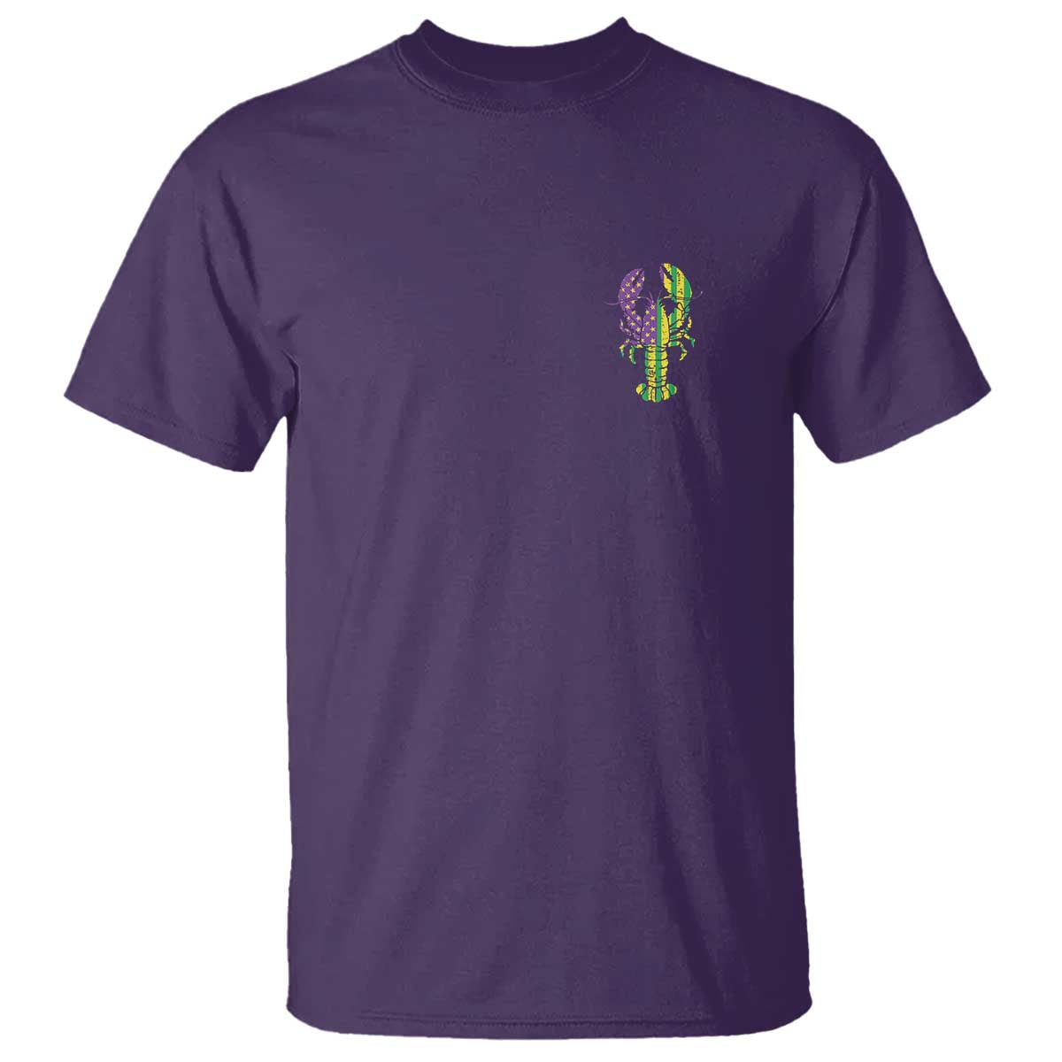 Carnival Mardi Gras USA American Flag Crawfish Pocket T Shirt TS10 Purple Print Your Wear