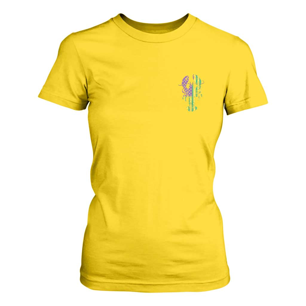 Carnival Mardi Gras USA American Flag Crawfish Pocket T Shirt For Women TS10 Daisy Print Your Wear