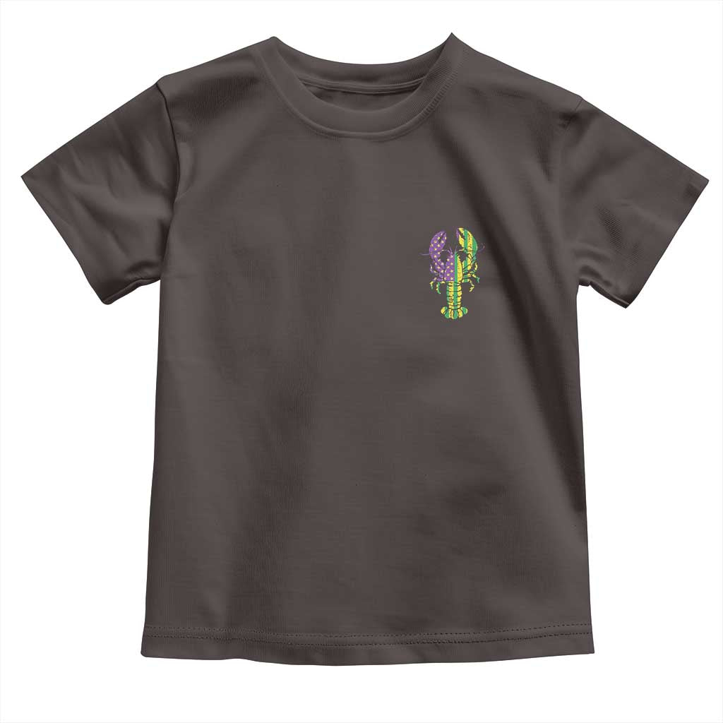 Carnival Mardi Gras USA American Flag Crawfish Pocket Toddler T Shirt TS10 Dark Chocolate Print Your Wear