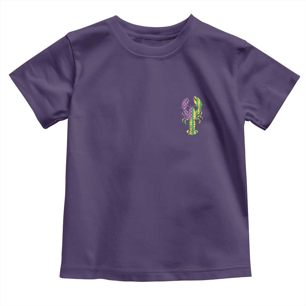 Carnival Mardi Gras USA American Flag Crawfish Pocket Toddler T Shirt TS10 Purple Print Your Wear
