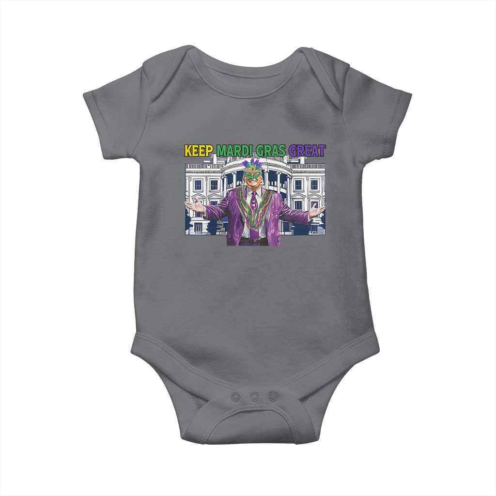 Trump Mardi Gras Baby Onesie Carnival New Orleans Trip Parade Outfit TS10 Charcoal Print Your Wear