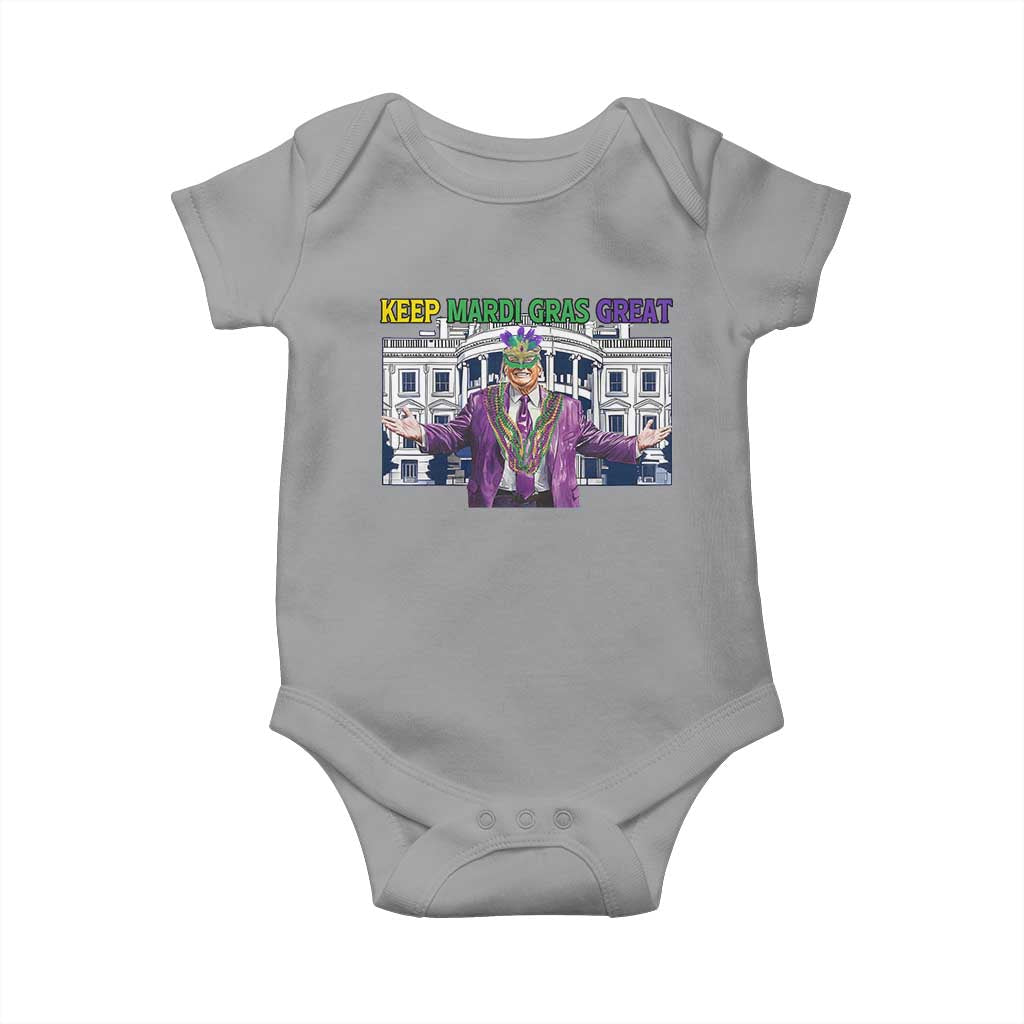 Trump Mardi Gras Baby Onesie Carnival New Orleans Trip Parade Outfit TS10 Sport Gray Print Your Wear