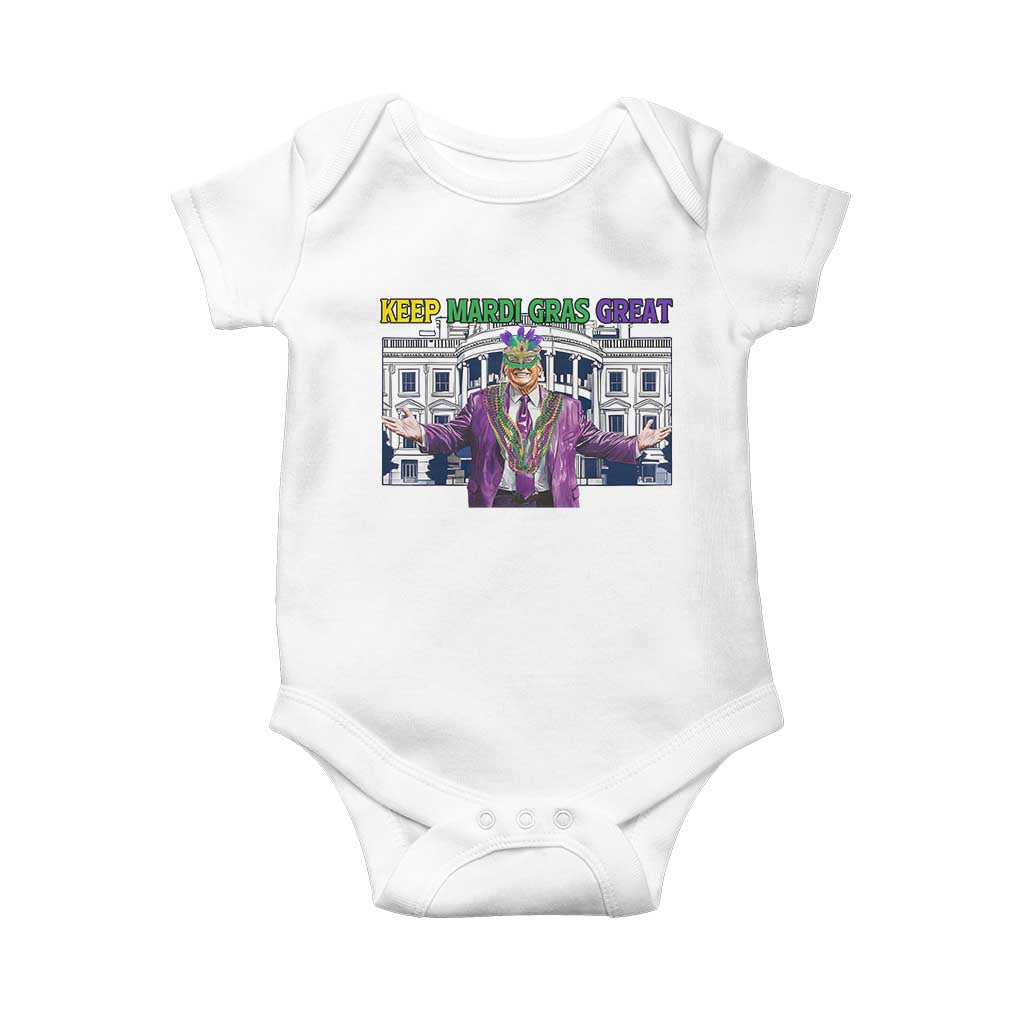 Trump Mardi Gras Baby Onesie Carnival New Orleans Trip Parade Outfit TS10 White Print Your Wear