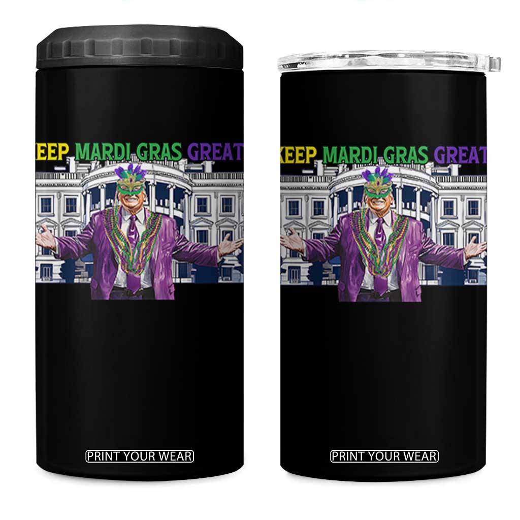 Trump Mardi Gras 4 in 1 Can Cooler Tumbler Carnival New Orleans Trip Parade Outfit TS10 One Size: 16 oz Black Print Your Wear