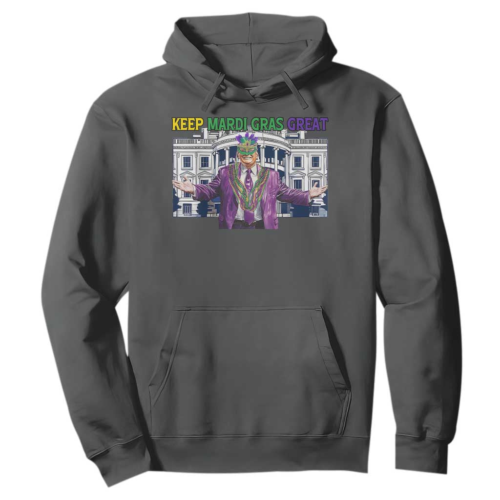 Trump Mardi Gras Hoodie Carnival New Orleans Trip Parade Outfit TS10 Dark Heather Print Your Wear