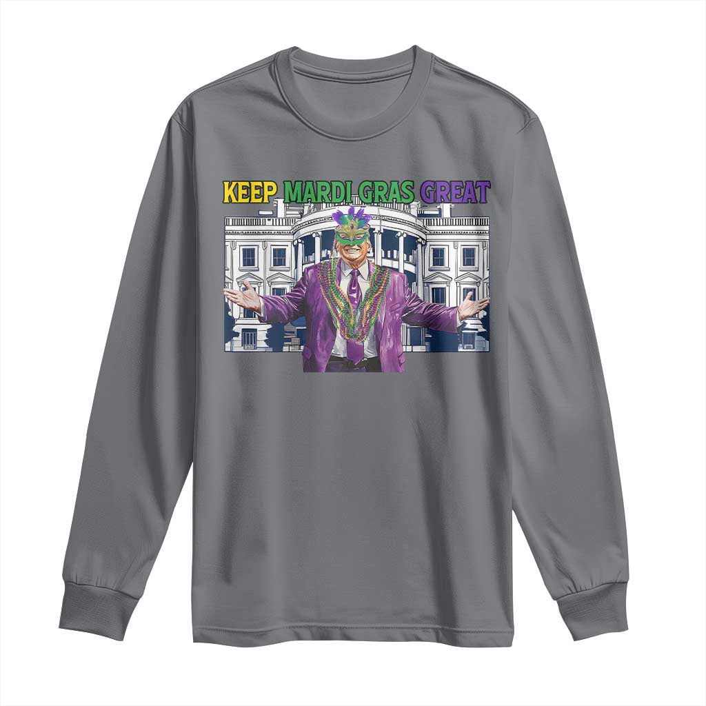 Trump Mardi Gras Long Sleeve Shirt Carnival New Orleans Trip Parade Outfit TS10 Charcoal Print Your Wear