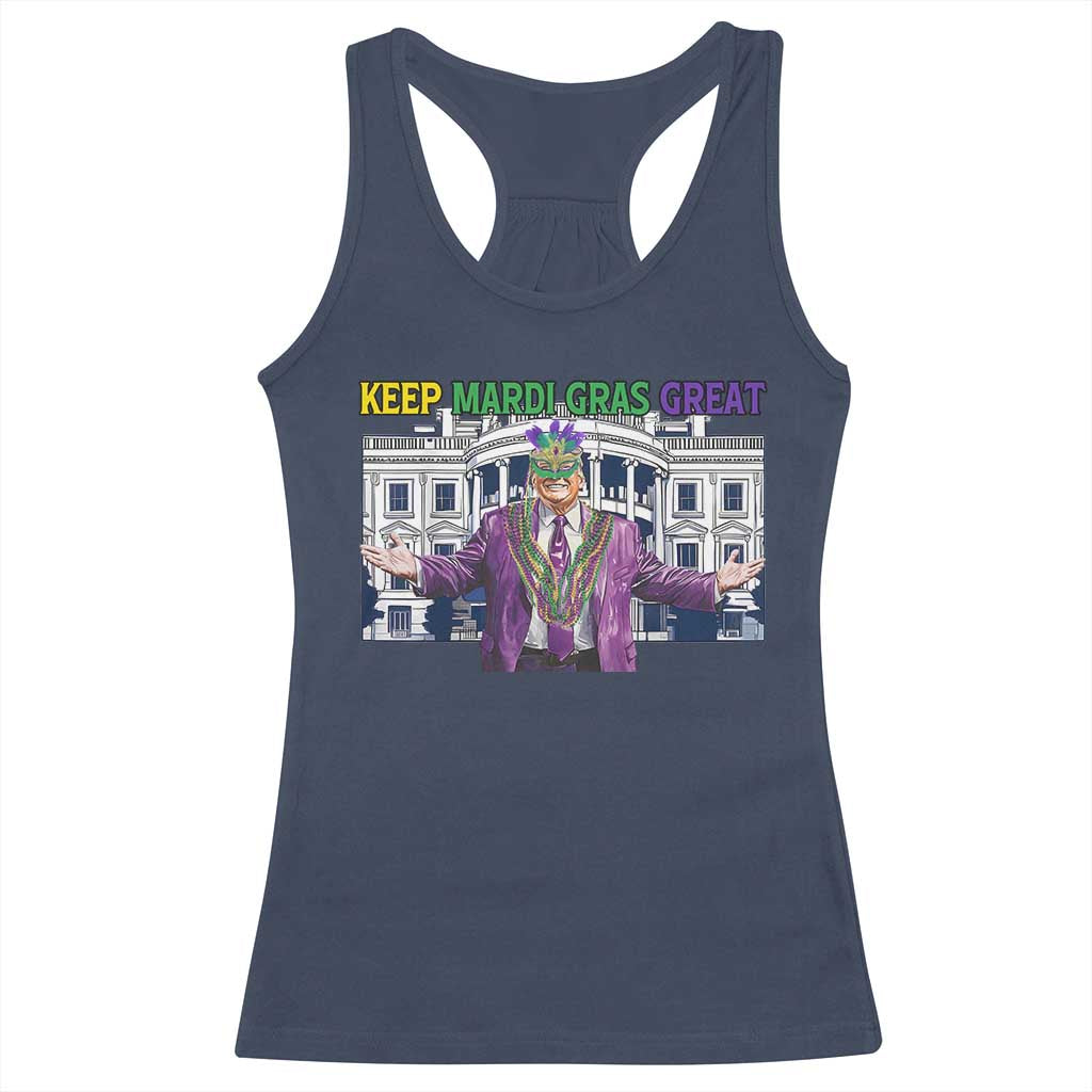 Trump Mardi Gras Racerback Tank Top Carnival New Orleans Trip Parade Outfit TS10 Navy Print Your Wear