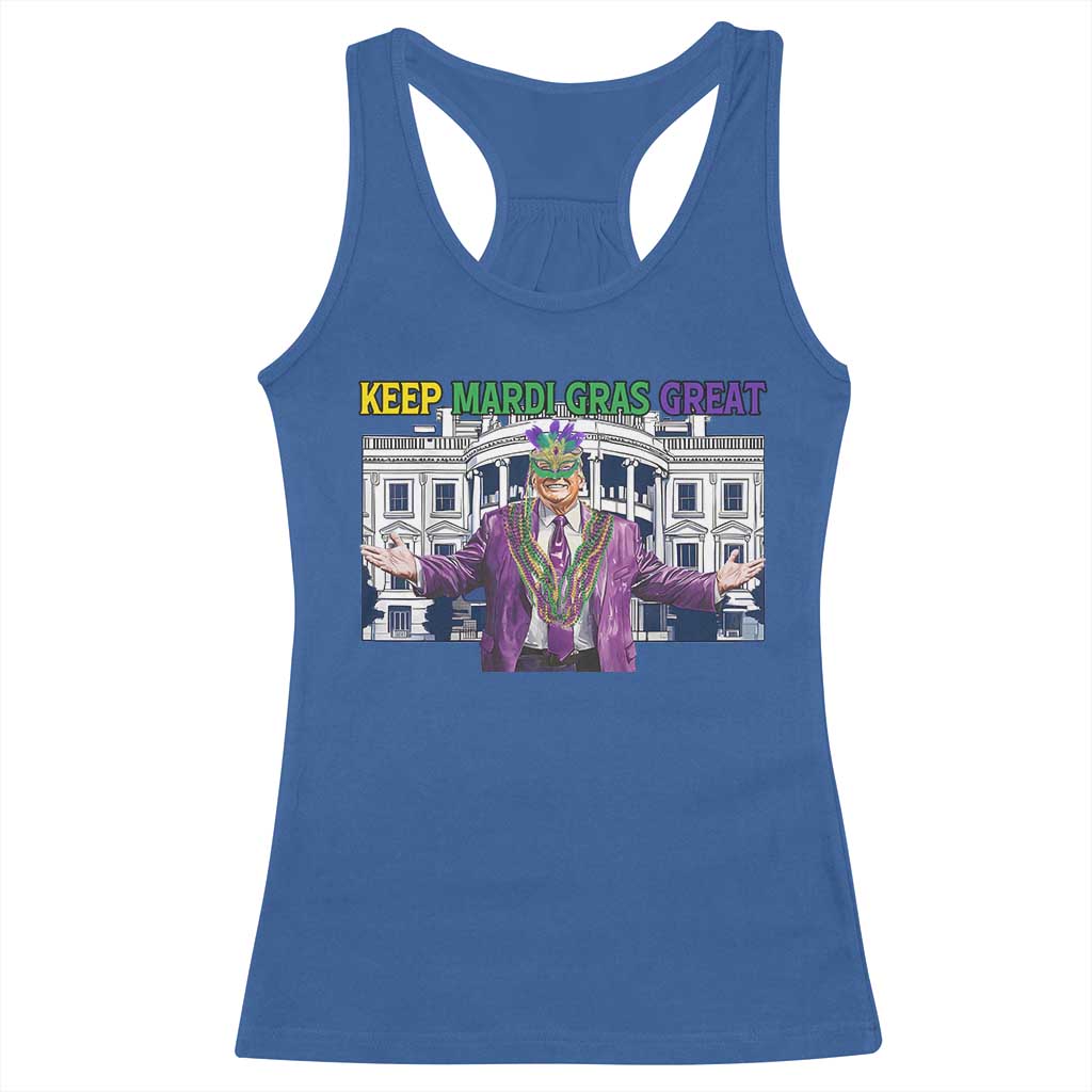 Trump Mardi Gras Racerback Tank Top Carnival New Orleans Trip Parade Outfit TS10 Royal Blue Print Your Wear