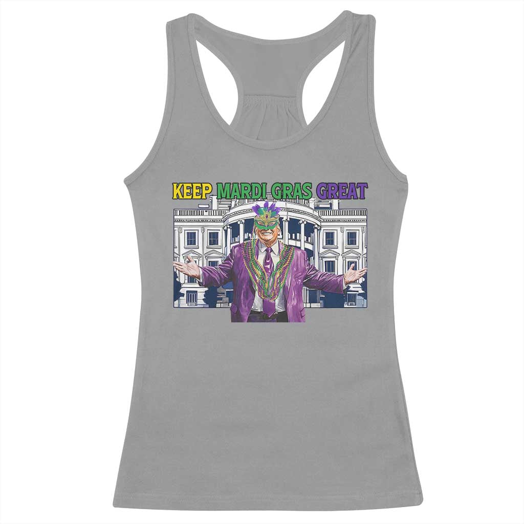 Trump Mardi Gras Racerback Tank Top Carnival New Orleans Trip Parade Outfit TS10 Sport Gray Print Your Wear