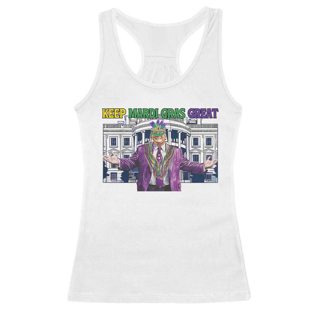 Trump Mardi Gras Racerback Tank Top Carnival New Orleans Trip Parade Outfit TS10 White Print Your Wear