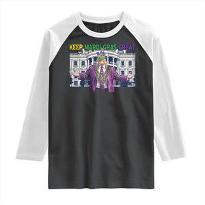 Trump Mardi Gras Raglan Shirt Carnival New Orleans Trip Parade Outfit TS10 Black White Print Your Wear