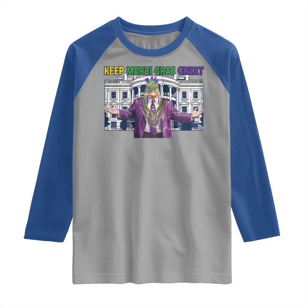 Trump Mardi Gras Raglan Shirt Carnival New Orleans Trip Parade Outfit TS10 Sport Gray Royal Print Your Wear