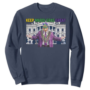 Trump Mardi Gras Sweatshirt Carnival New Orleans Trip Parade Outfit TS10 Navy Print Your Wear