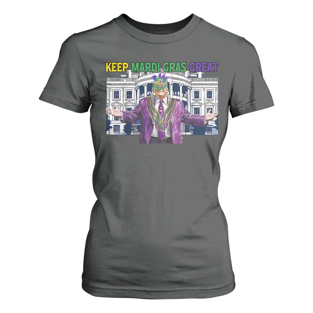 Trump Mardi Gras T Shirt For Women Carnival New Orleans Trip Parade Outfit TS10 Dark Heather Print Your Wear