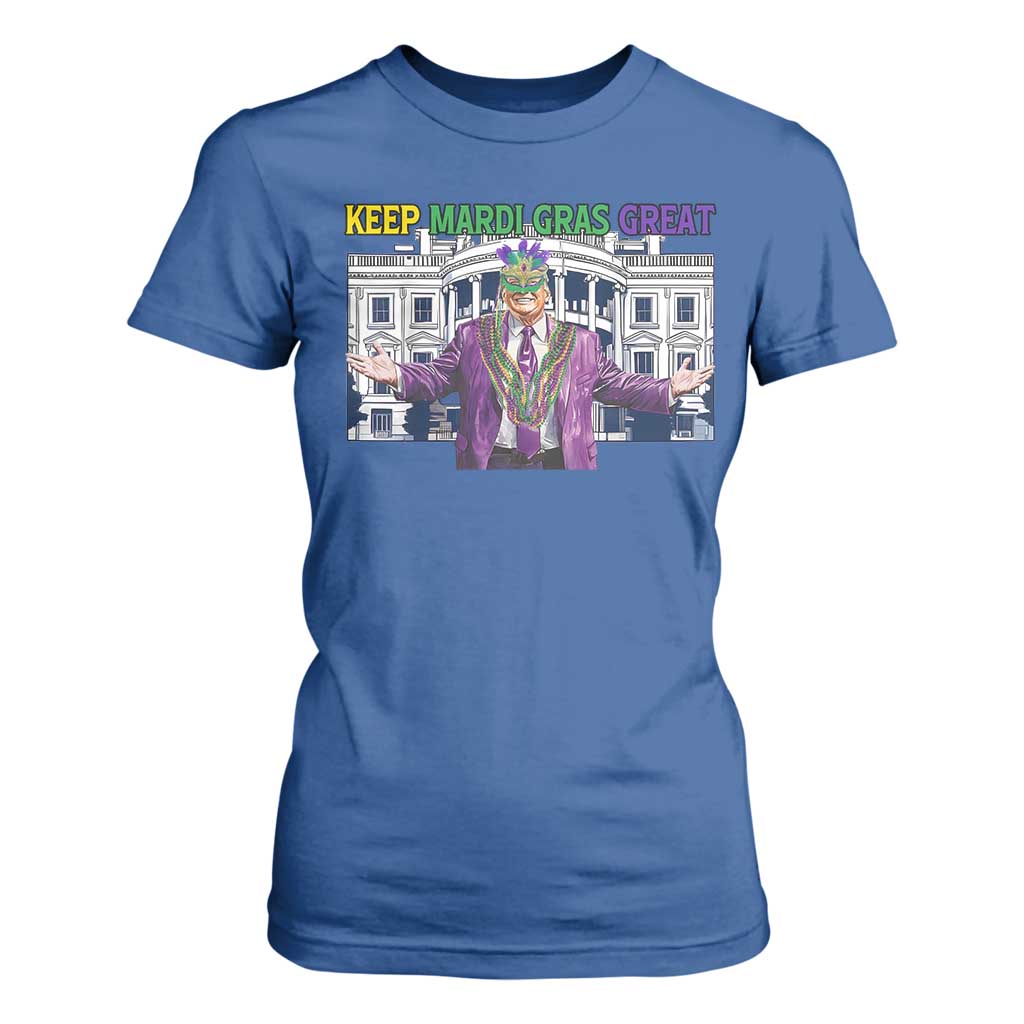 Trump Mardi Gras T Shirt For Women Carnival New Orleans Trip Parade Outfit TS10 Royal Blue Print Your Wear
