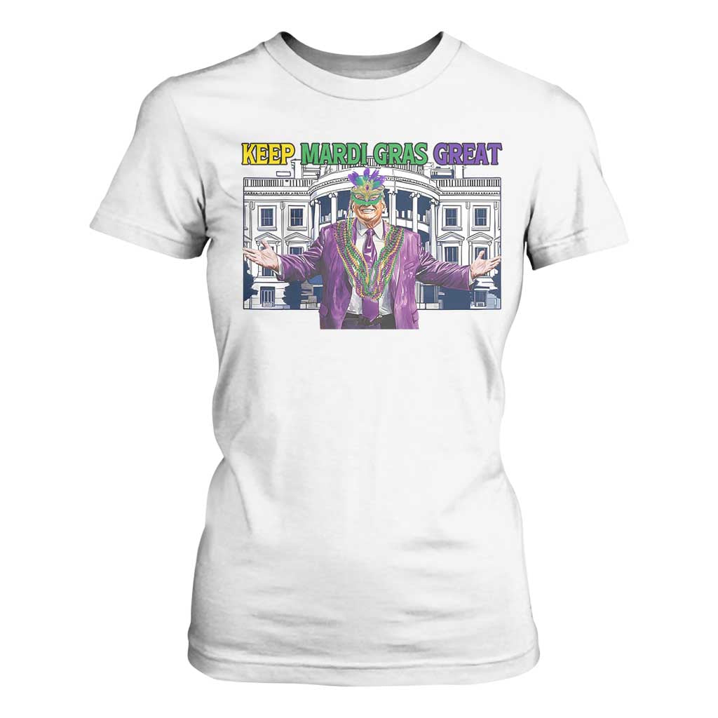 Trump Mardi Gras T Shirt For Women Carnival New Orleans Trip Parade Outfit TS10 White Print Your Wear