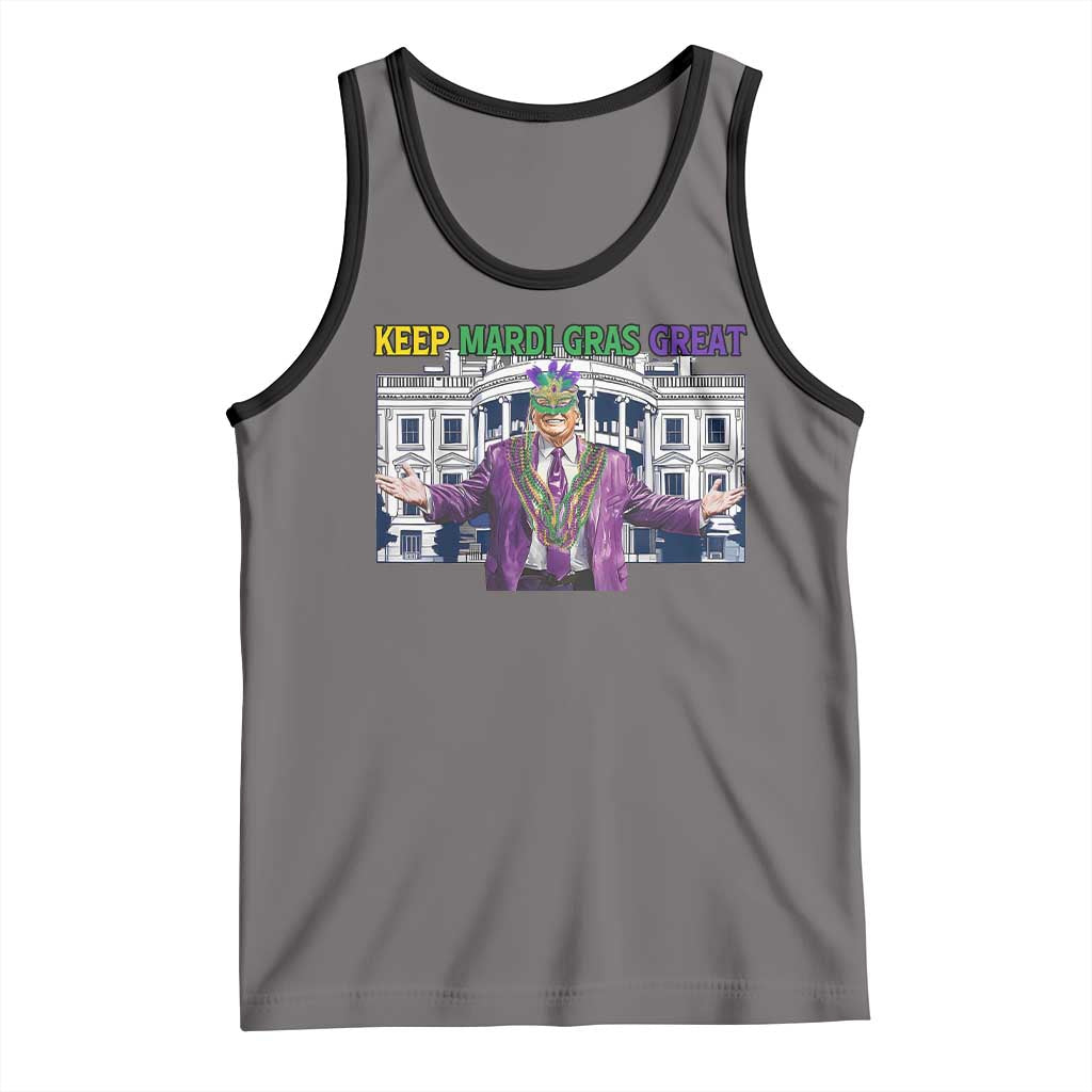 Trump Mardi Gras Tank Top Carnival New Orleans Trip Parade Outfit TS10 Deep Heather Black Print Your Wear