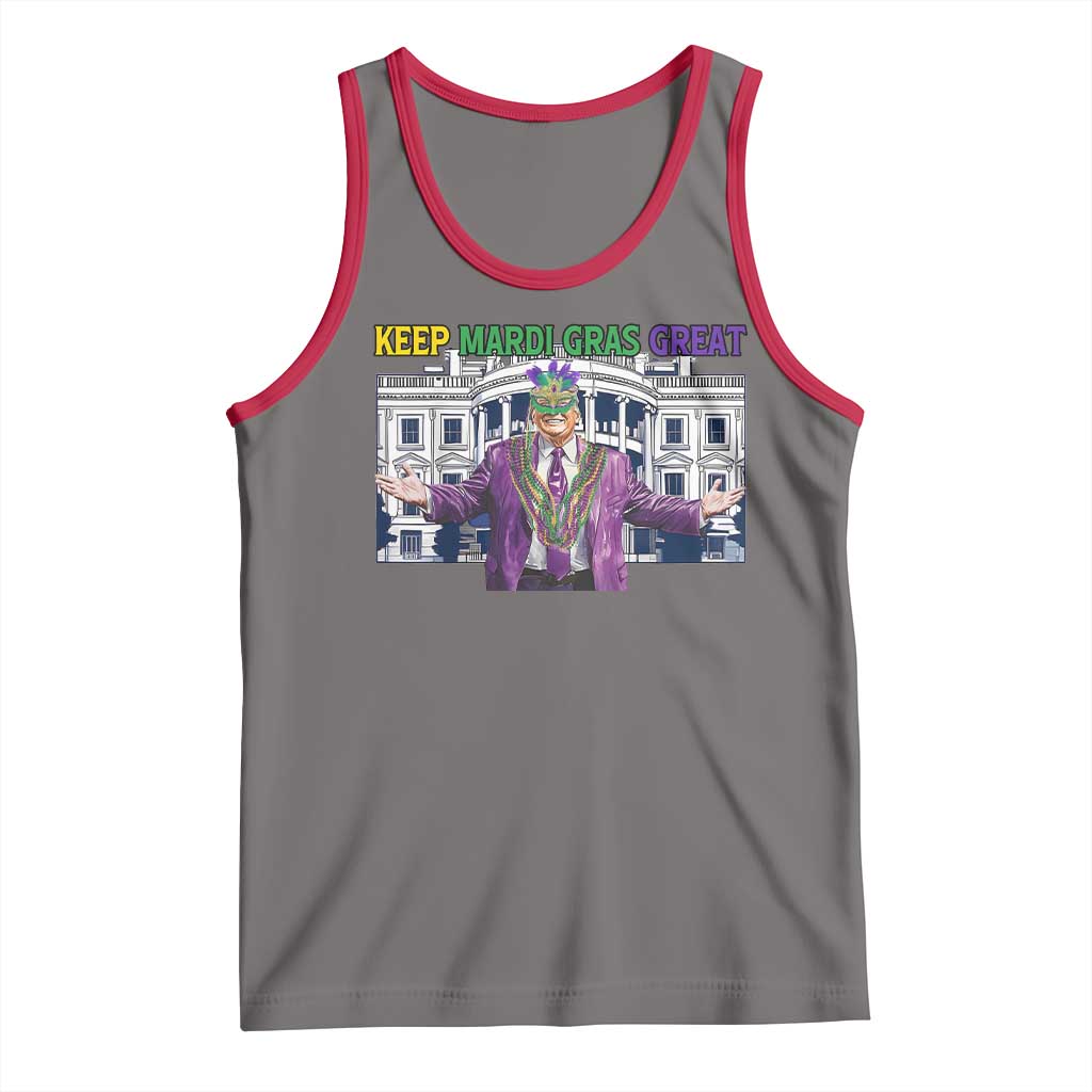Trump Mardi Gras Tank Top Carnival New Orleans Trip Parade Outfit TS10 Deep Heather Red Print Your Wear