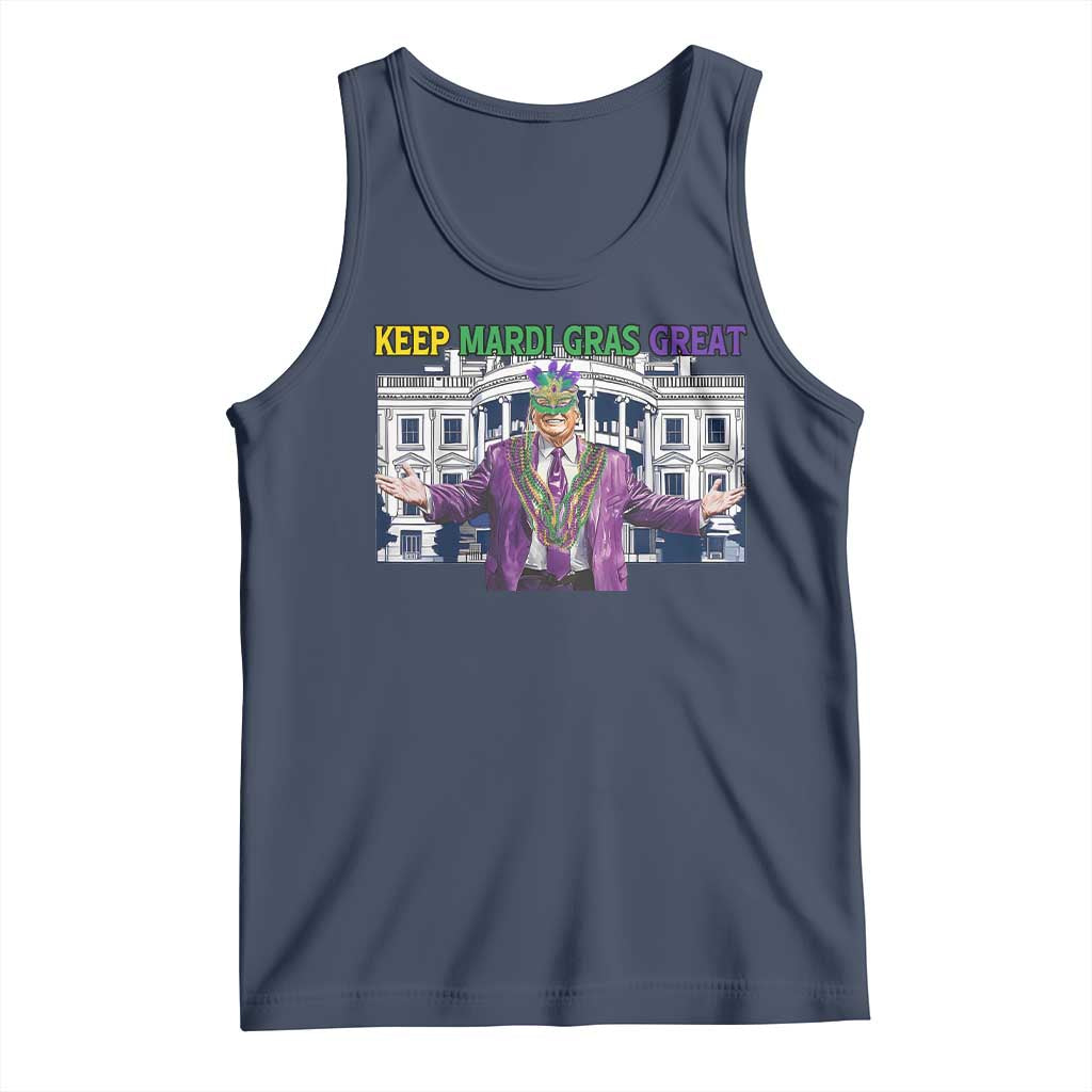 Trump Mardi Gras Tank Top Carnival New Orleans Trip Parade Outfit TS10 Navy Print Your Wear