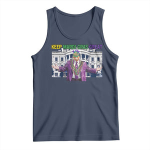 Trump Mardi Gras Tank Top Carnival New Orleans Trip Parade Outfit TS10 Navy Print Your Wear