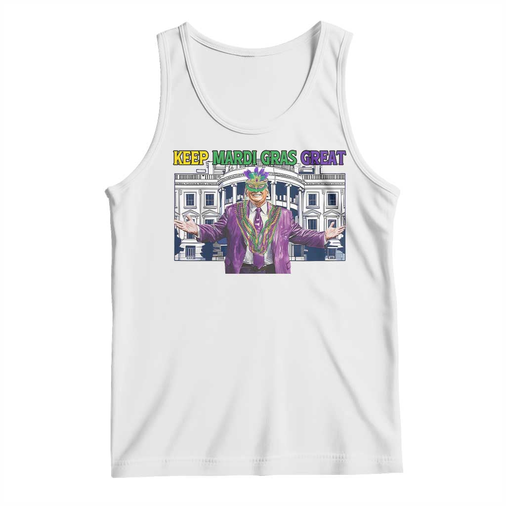 Trump Mardi Gras Tank Top Carnival New Orleans Trip Parade Outfit TS10 White Print Your Wear