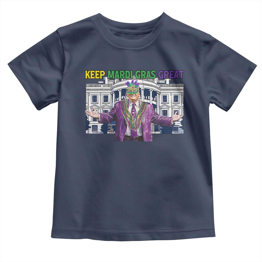 Trump Mardi Gras Toddler T Shirt Carnival New Orleans Trip Parade Outfit TS10 Navy Print Your Wear