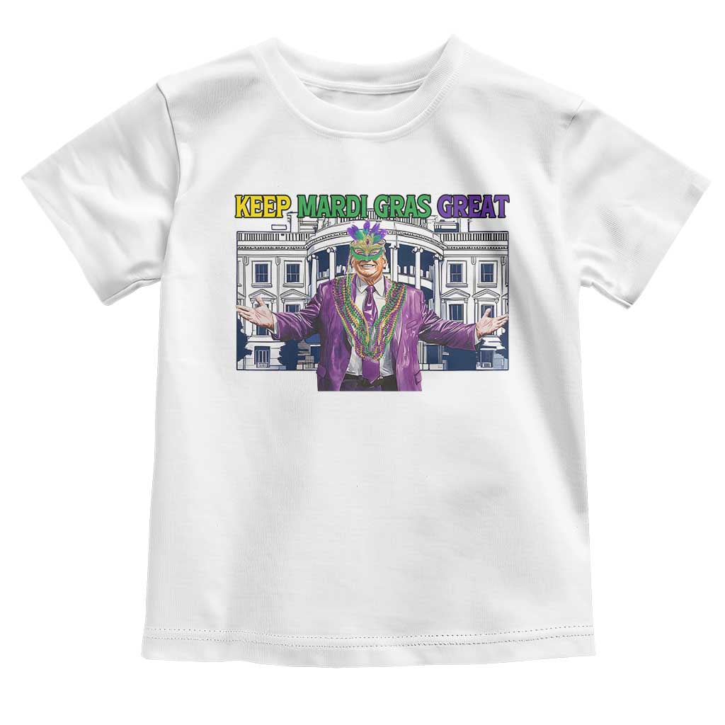Trump Mardi Gras Toddler T Shirt Carnival New Orleans Trip Parade Outfit TS10 White Print Your Wear